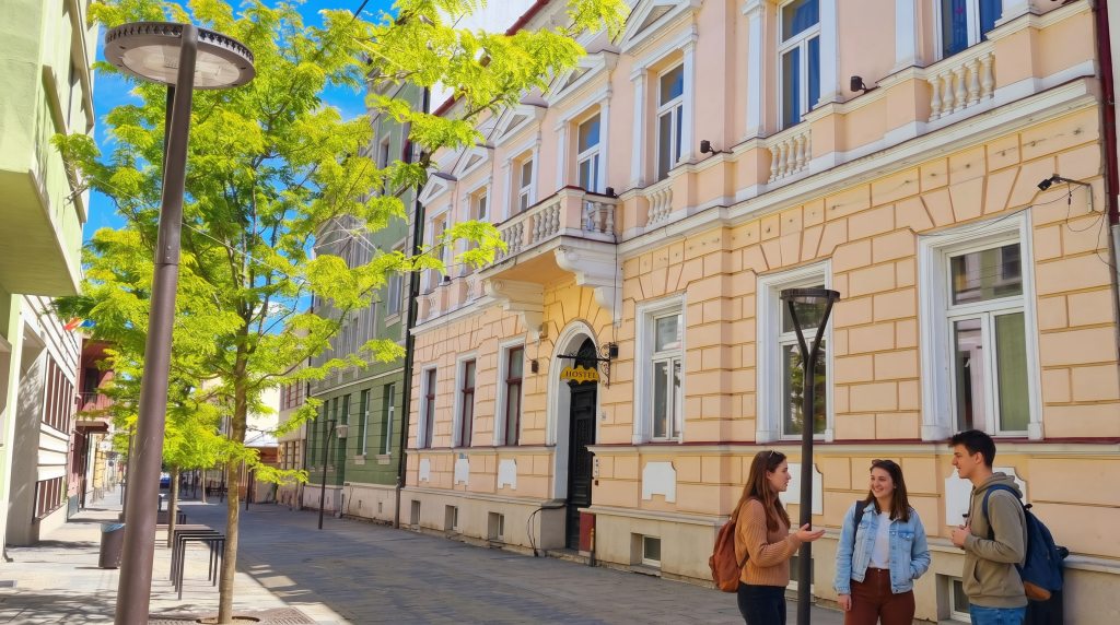 Entrance of Transylvania Hostel in Cluj-Napoca